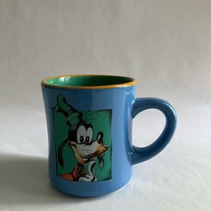 Vintage Goofy Portrait Mug Walt Disney‎ Green and Blue with Orange Trim